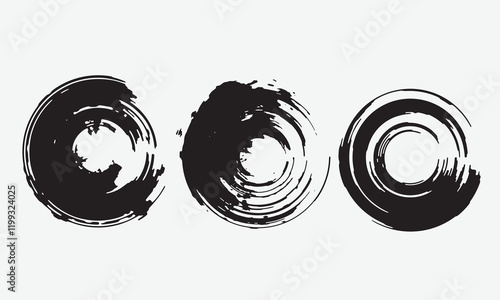Brush circles. grunge circles. Brush circles design