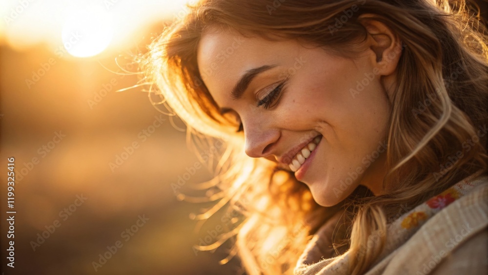 A gentle smile graces the face where soft golden rays of light converge creating an ethereal softness that enhances the warmth of the expression and illuminates the delicate A gentle smile graces the face where soft golden rays of light converge creating an ethereal softness that enhances the warmth of the expression and illuminates the delicate