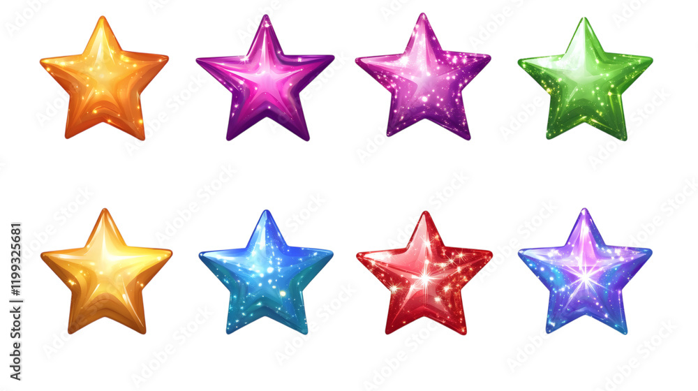 set of stars isolated on white background. set of stars isolated on white background.