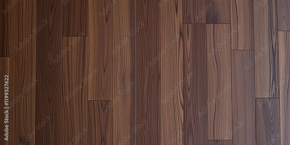 Naklejka premium Close-up of super long walnut planks showcasing the rich, deep texture of walnut wood, wood, pattern