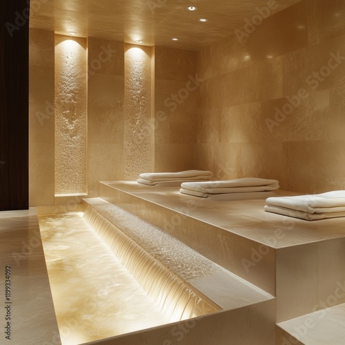 Serene Spa Water Feature Relaxation Area photo