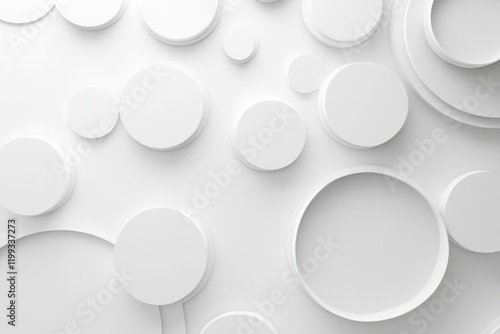 Minimalist design featuring overlapping circles in white shades,