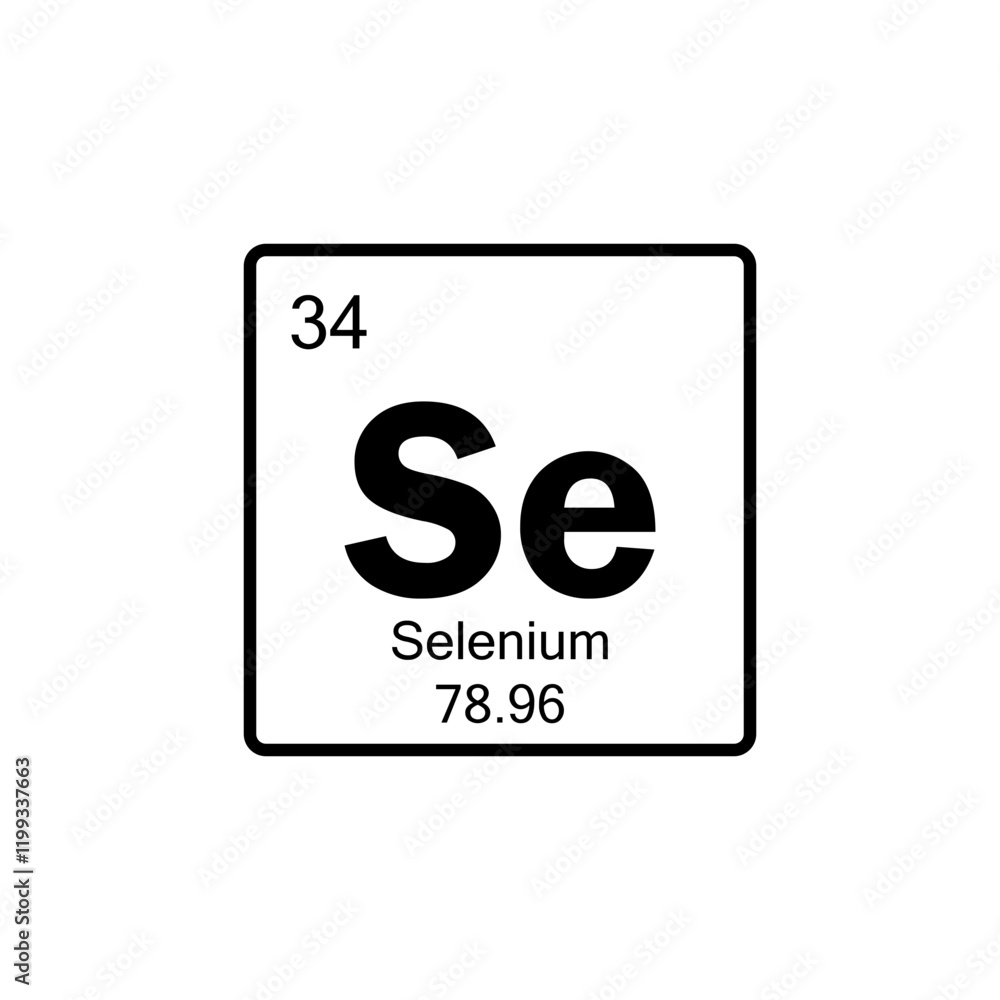 periodic table Selenium line icon periodic table Selenium line icon