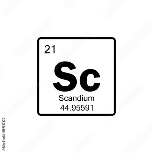 periodic table Scandium line icon