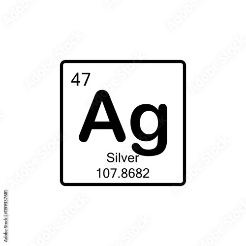 periodic table Silver line icon
