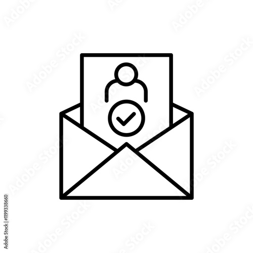 Mail registration outline icons, minimalist vector illustration ,simple transparent graphic element .Isolated on white background