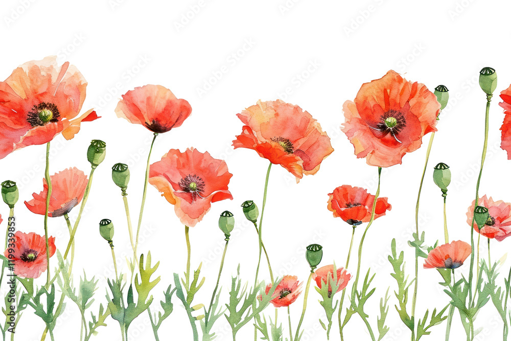 Naklejka premium PNG Poppy flower nature plant.