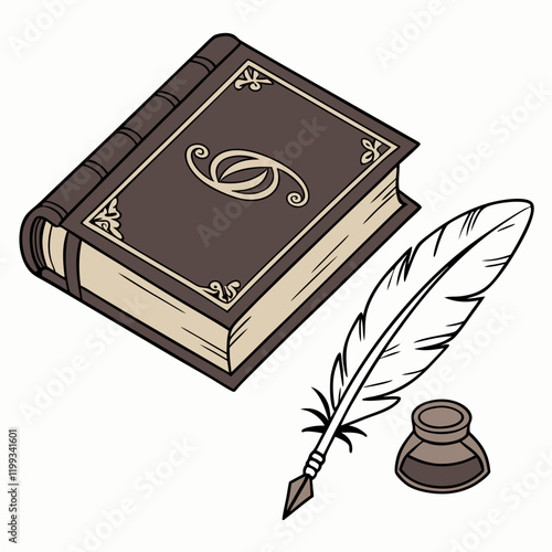 book with feather