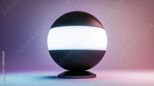 Free Download Futuristic Sphere with Glowing Band: A 3D Render of Abstract Technology - GFXLoad