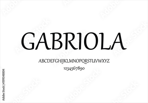 Gabriola font for logo and headline. Isolated vector typeset