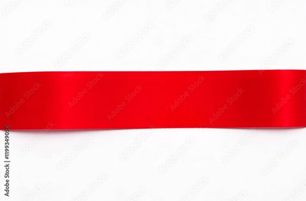 Obraz premium Horizontal red tape on light background.