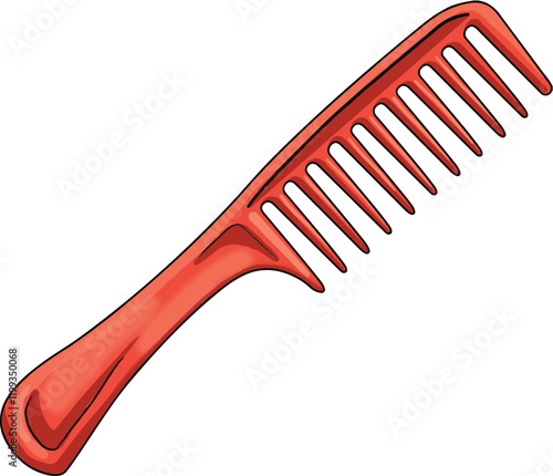 Cartoon red comb. Isolated.