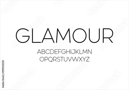 Glamour font for logo and headline. Isolated vector typeset