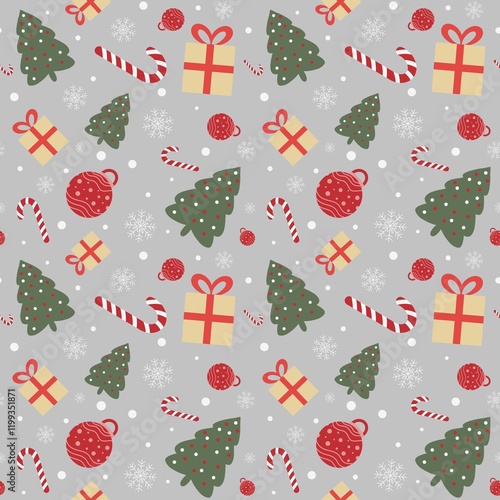 seamless pattern with christmas gifts