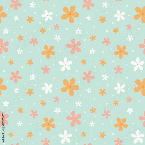 seamless background with flowers