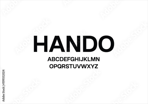 Hando font for logo and headline. Isolated vector typeset