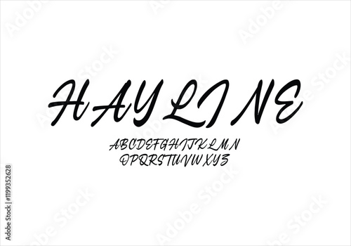 Hayline font for logo and headline. Isolated vector typeset