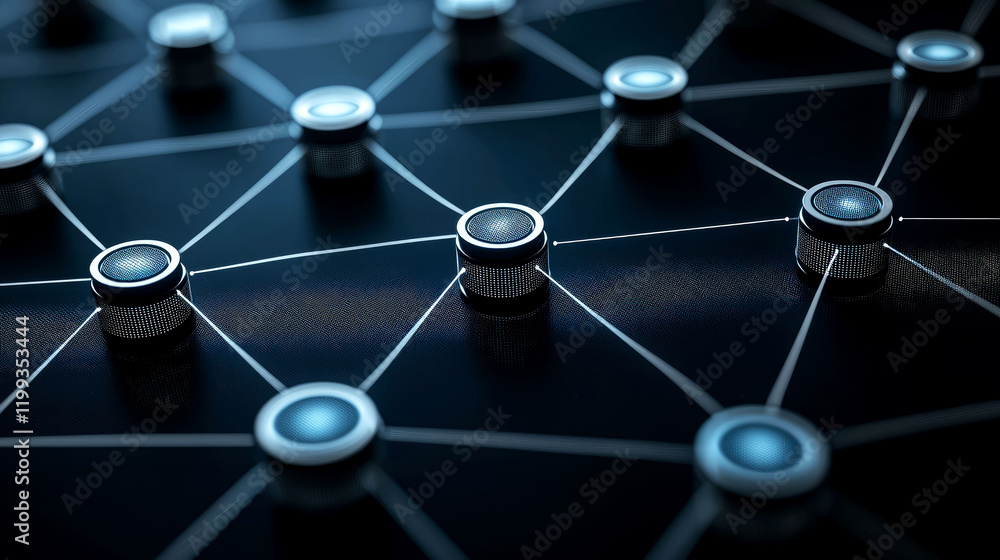 Abstract Network Connection: Futuristic Digital Nodes and Global Cyber Data System Abstract Network Connection: Futuristic Digital Nodes and Global Cyber Data System