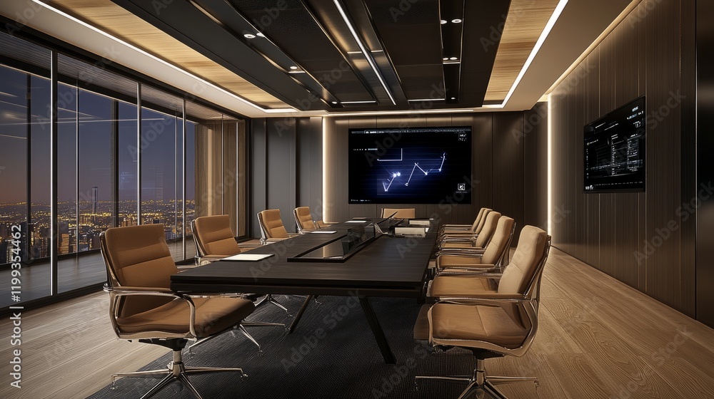 Command center interior, featuring a 3D rendered futuristic conference room with high-tech equipment and design. Command center interior, featuring a 3D rendered futuristic conference room with high-tech equipment and design.