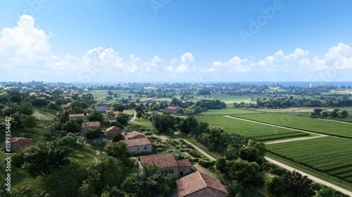 Serene Mediterranean Village Landscape