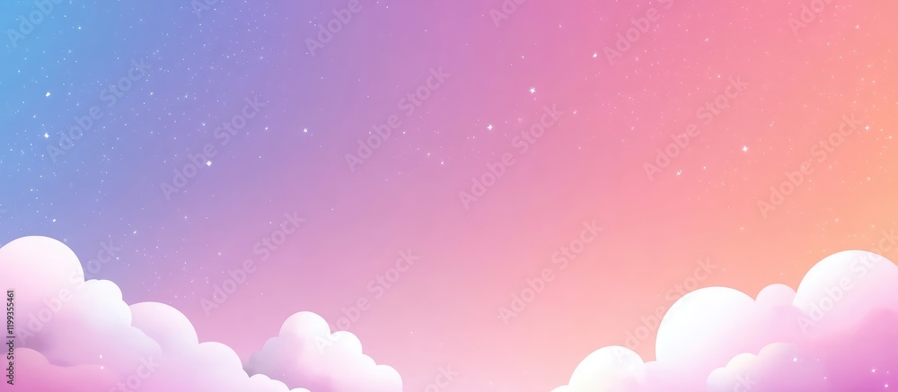 Pastel Colored Cloud against Gradient Sky with Empty Space for Text or Graphics Pastel Colored Cloud against Gradient Sky with Empty Space for Text or Graphics