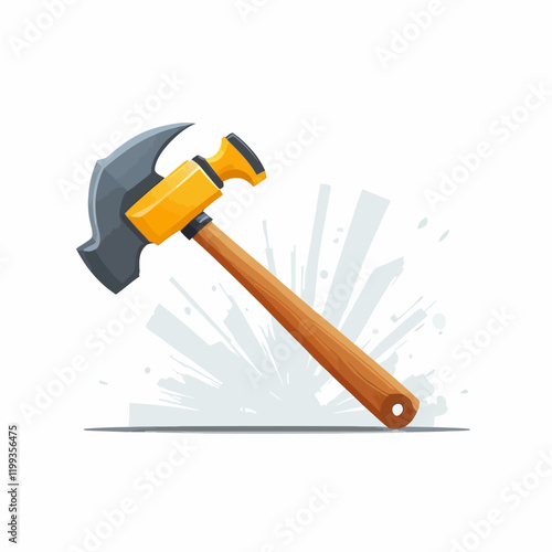 Hammer, 3D,Hammer logo,vector illustration.