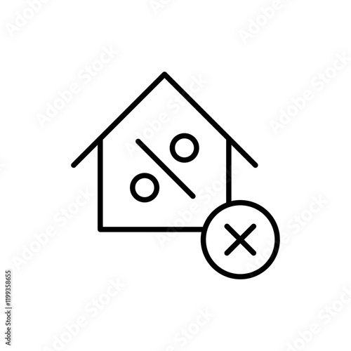 Home tax evasion outline icons, minimalist vector illustration ,simple transparent graphic element .Isolated on white background