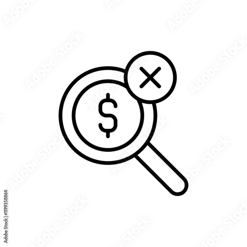 Find tax evasion outline icons, minimalist vector illustration ,simple transparent graphic element .Isolated on white background