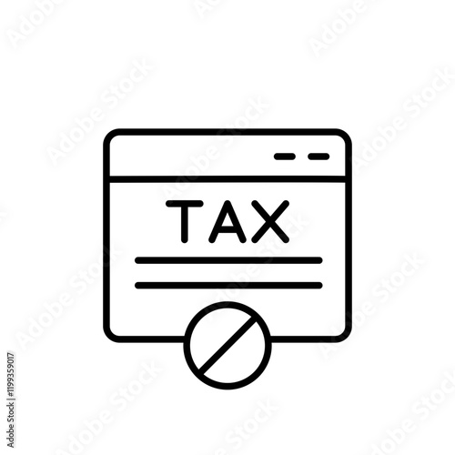 Online tax evasion outline icons, minimalist vector illustration ,simple transparent graphic element .Isolated on white background