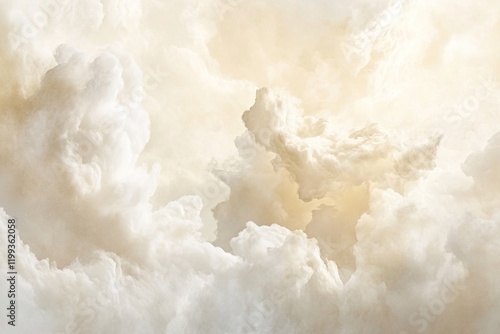 Featuring ethereal cloud-like textures in soft cream and beige hues, this calming background provides ample negative space, ideal for serene presentations or creative projects