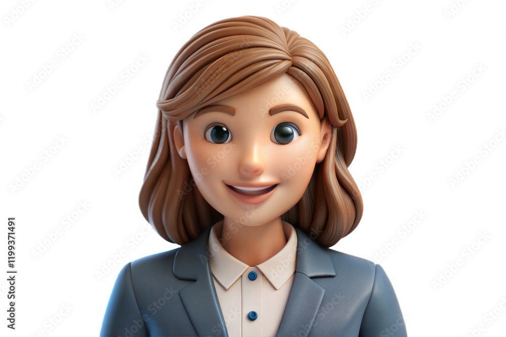 Smiling 3D Businesswoman Smiling 3D Businesswoman