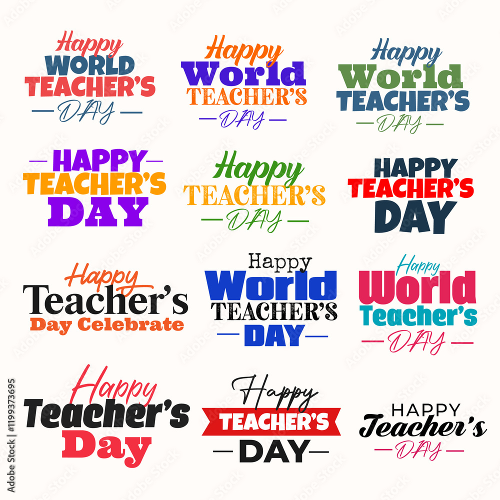Teachers day editable text style typography design Teachers day editable text style typography design