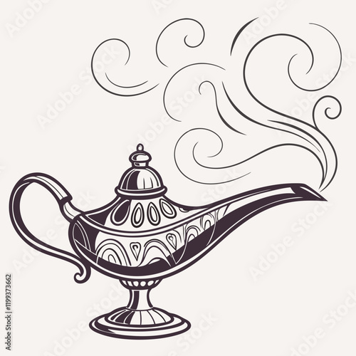 ornate teapot with steam escaping