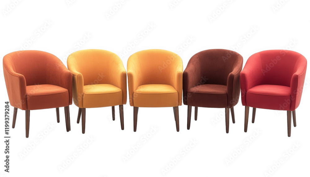 Obraz premium Modern Armchairs Colorful Upholstery Home Decor Furniture Set