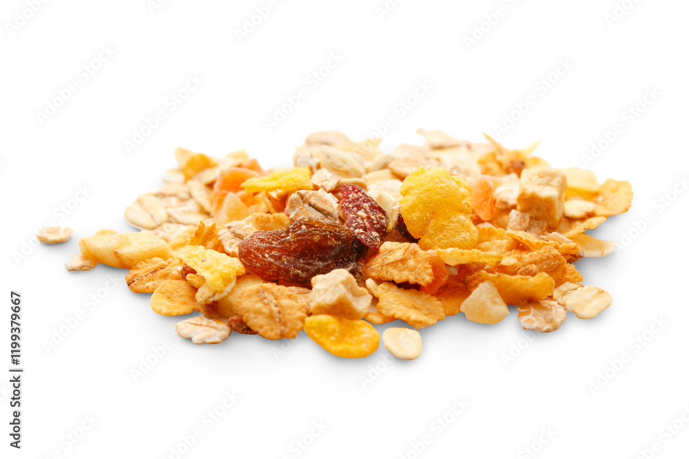 Heap of fresh musli with raisin Heap of fresh musli with raisin