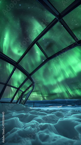 Watch the Celestial Dance! Enthralling View of Aurora Borealis from a Snow Igloo in Lapland, Finland