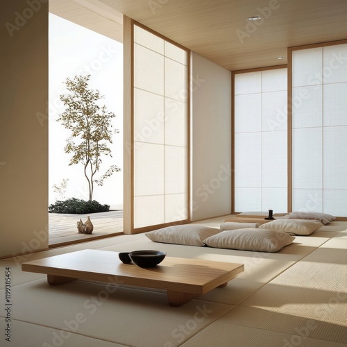 Serene Minimalist Japanese Style Room Design photo