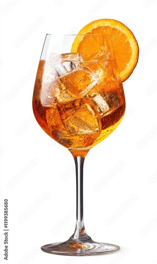 Fresh and Refreshing Orange Cocktail in a Stylish Glass with Ice Cubes and a Citrus Slice Perfect for Summer Parties and Relaxing Evenings Fresh and Refreshing Orange Cocktail in a Stylish Glass with Ice Cubes and a Citrus Slice Perfect for Summer Parties and Relaxing Evenings