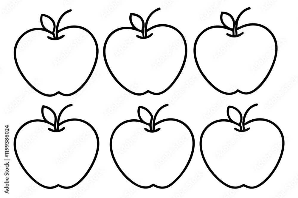 Apple Vector Bundle Line Art Collection Apple Vector Bundle Line Art Collection