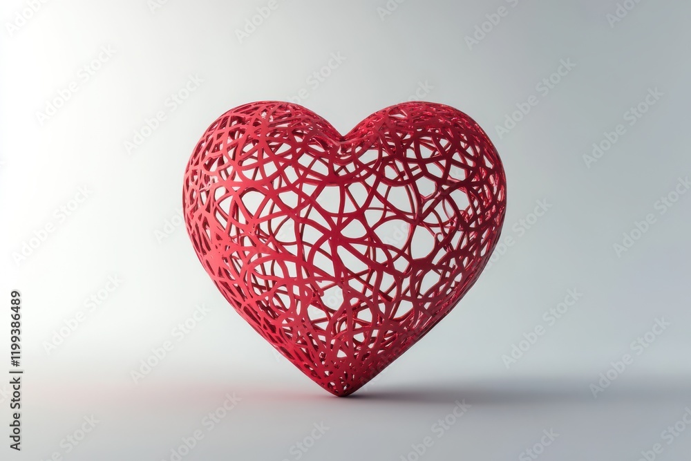 Fototapeta premium 3D Heart Model Isolated and White Background