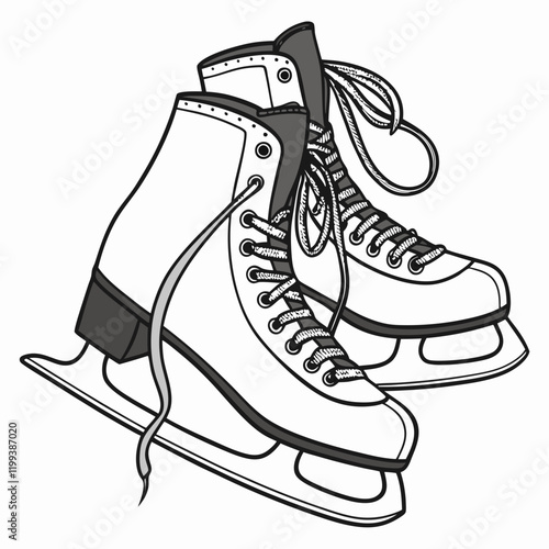 ice skates on white background