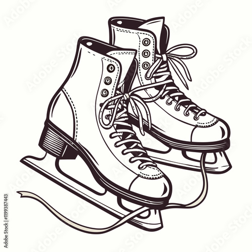 ice skates on white background