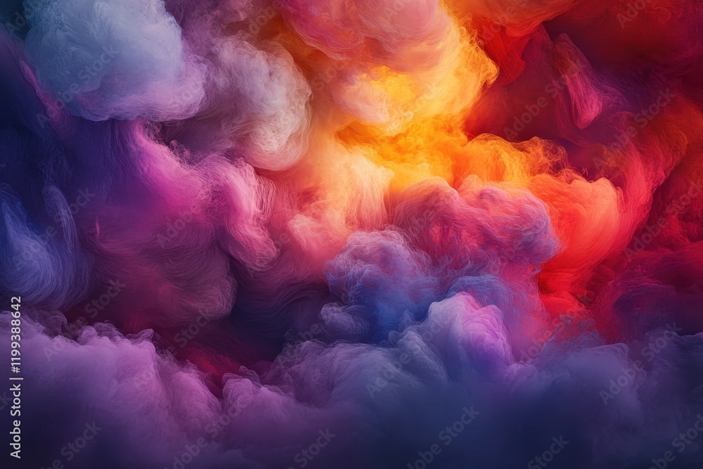 Abstract Swirling Clouds of Purple, Pink, Red, and Yellow Abstract Swirling Clouds of Purple, Pink, Red, and Yellow