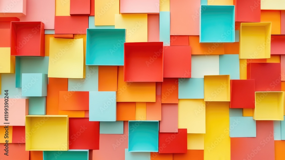 Vibrant Multicolored Sticky Notes Arrangement on a Wall for Effective Organization and Planning with ample Copy Space in Red, Yellow, Blue, and Peach Vibrant Multicolored Sticky Notes Arrangement on a Wall for Effective Organization and Planning with ample Copy Space in Red, Yellow, Blue, and Peach