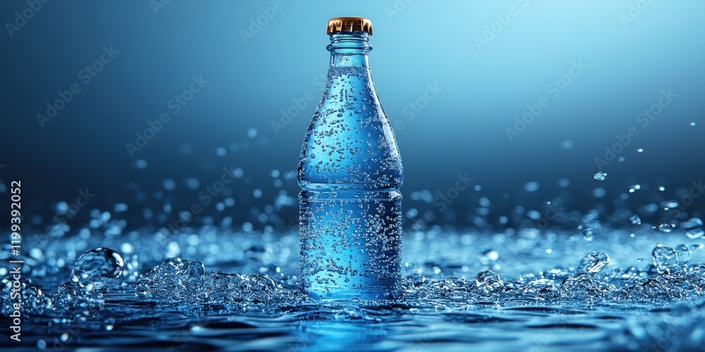 Refreshing Sparkling Water Bottle in Blue Refreshing Sparkling Water Bottle in Blue