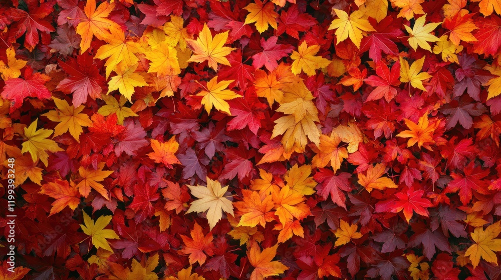 Vibrant autumn foliage in a dense forest showcasing rich reds, oranges, and yellows with ample empty space for text or design elements. Vibrant autumn foliage in a dense forest showcasing rich reds, oranges, and yellows with ample empty space for text or design elements.
