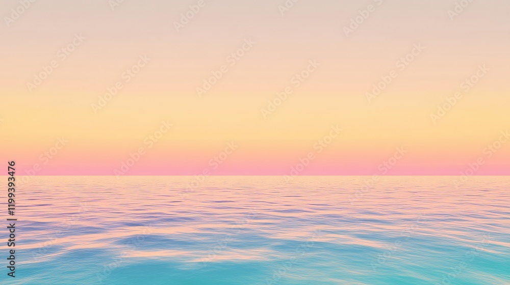 Vibrant Sunset Reflections on Calm Ocean Surface with Clear Skies and Expansive Horizon for Text Overlay Vibrant Sunset Reflections on Calm Ocean Surface with Clear Skies and Expansive Horizon for Text Overlay