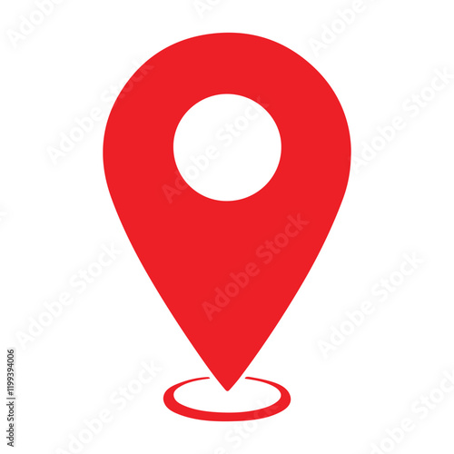 Free Download Minimalist Red Map Pin Icon for Navigation or Location Marking Use - GFXLoad