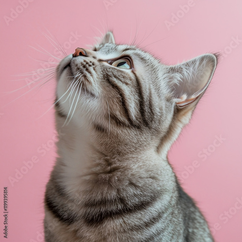 close-up shots of a american shorthair, pet photography	
 photo