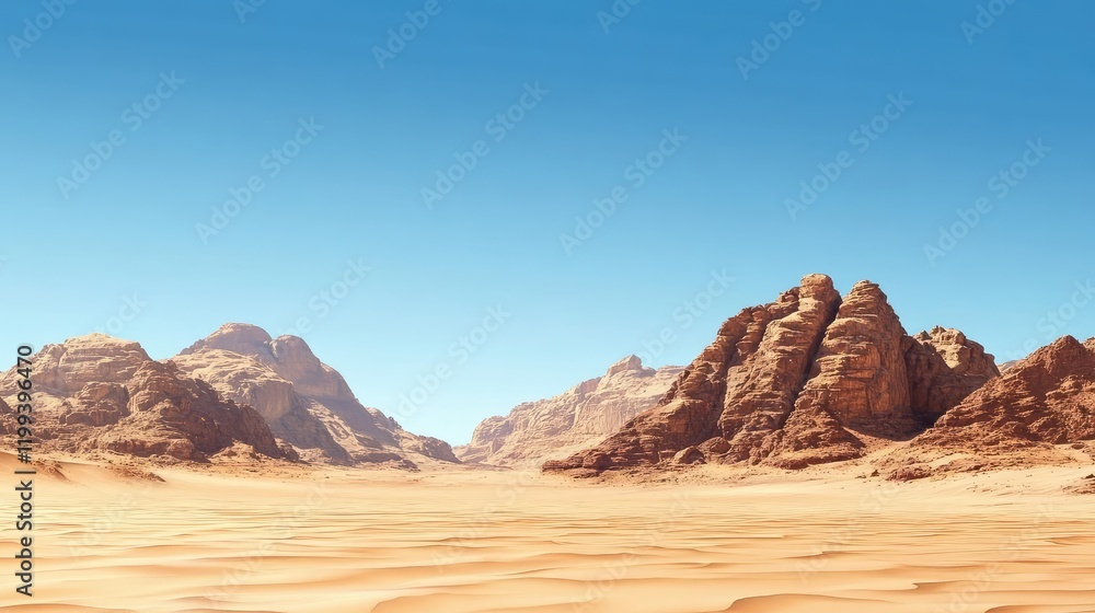 Desert landscape with sharp rock formations and clear blue sky, featuring empty space for text. Desert landscape with sharp rock formations and clear blue sky, featuring empty space for text.